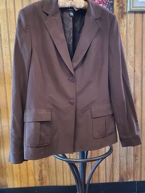Alfani Brown Two-Button Tailored Blazer